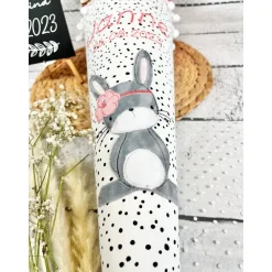 Mädchen Schultüte Hase Marie personalisiert aus Stoff bzw. Musselinstoff 70 cm