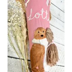 Mädchen Schultüte Hund und Mädchen aus Stoff personalisiert 70 cm