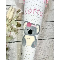 Mädchen Schultüte Koala Coco aus Stoff/Musselinstoff 70 cm