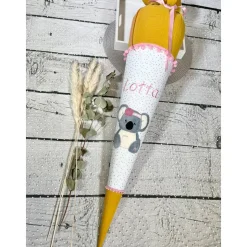 Mädchen Schultüte Koala Coco aus Stoff/Musselinstoff 70 cm