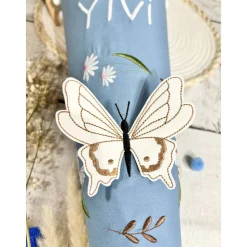 Mädchen Schultüte mit 3D Schmetterling im Blütenkranz aus Stoff 70 cm