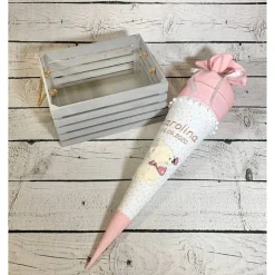 Mädchen Schultüte mit flauschiger Katze  Luna aus Stoff 70 cm