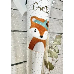 Mädchen Schultüte mit flauschigem Fuchs Fuchsmädchen Foxi aus Stoff 70 cm