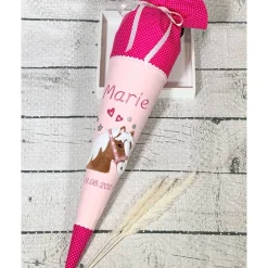 Mädchen Schultüte Pferd Lulu aus Stoff personalisiert 70 cm