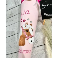 Mädchen Schultüte Pferd Lulu aus Stoff personalisiert 70 cm