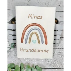 Mädchen Schultüte Regenbogen gold aus Stoff 70 cm