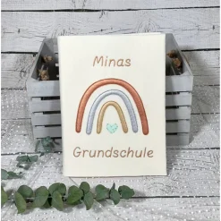 Mädchen Schultüte Regenbogen gold aus Stoff 70 cm