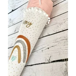 Mädchen Schultüte Regenbogen gold aus Stoff 70 cm