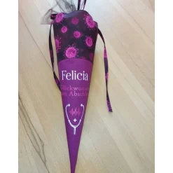 Medizinische Abschlusstüte (Doktor, Pflegeberuf etc.) - Personalisierbar mit Namen pink