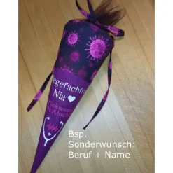 Medizinische Abschlusstüte (Doktor, Pflegeberuf etc.) - Personalisierbar mit Namen pink