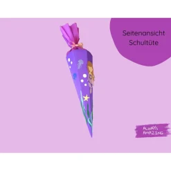 Meerjungfrau Schultüte Bastelset | Zuckertüte zur Einschulung | Schultüte aus Papier basteln | Schultüte Meerjungfrau