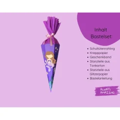 Meerjungfrau Schultüte Bastelset | Zuckertüte zur Einschulung | Schultüte aus Papier basteln | Schultüte Meerjungfrau