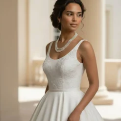 Mehrreihige Perlenkette aus Glaswachsperlen & transparenten Glasperlen – Zeitlose Eleganz