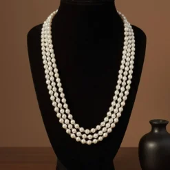 Mehrreihige Perlenkette aus Glaswachsperlen & transparenten Glasperlen – Zeitlose Eleganz