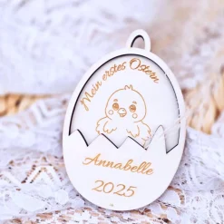 Mein erstes Ostern | Ostern Baby | Anhänger Ostern | Meilensteinkarten | Ostergeschenk Baby | Osterdeko | Osterei Holz |