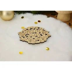 Mein erstes Weihnachten Holzkarte für das erste Weihnachtsfest Baby gravierte Meilensteinkarte aus Holz 10cm