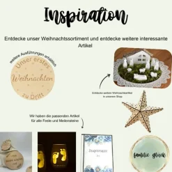 Mein erstes Weihnachten Holzkarte für das erste Weihnachtsfest Baby gravierte Meilensteinkarte aus Holz 10cm