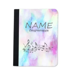 Melodie Zeugnismappe personalisiert | Zeugnismappe Mädchen | Zeugnismappe mit Namen | Urkundenmappe Pastell Musik