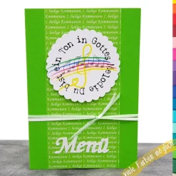 Menükarte Kommunion – Du bist ein Ton in Gottes Melodie