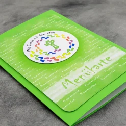 Menükarte Kommunion – Handgemachte Karte ‚Mit Jesus auf dem Weg‘ inklusive Einlegeblatt