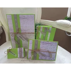 Menükarte Kommunion Konfirmation MAIGRÜN-TAUPE