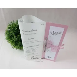 Menükarte Tischlicht HERZ in Wunschfarbe Kommunion, Konfirmation, Taufe