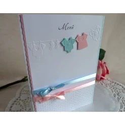 Menükarte zur Taufe für ein Zwillingspärchen