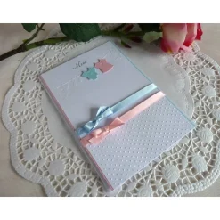 Menükarte zur Taufe für ein Zwillingspärchen