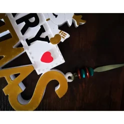 Merry Christmas Schild Unikat – Handgefertigt aus Keramik, 26,50 x 14 cm, bunt