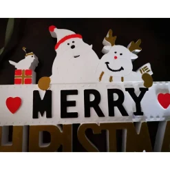 Merry Christmas Schild Unikat – Handgefertigt aus Keramik, 26,50 x 14 cm, bunt