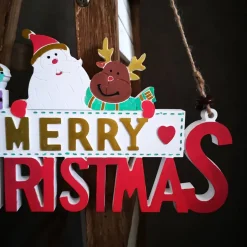 Merry Christmas Schild Unikat – Handgefertigt aus Keramik, 26,50 x 14 cm, bunt