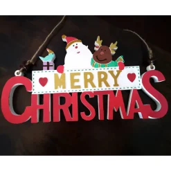 Merry Christmas Schild Unikat – Handgefertigt aus Keramik, 26,50 x 14 cm, bunt