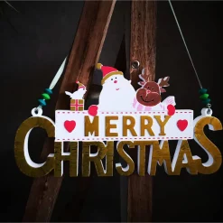 Merry Christmas Schild Unikat – Handgefertigt aus Keramik, 26,50 x 14 cm, bunt