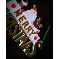 Merry Christmas Schild Unikat – Handgefertigt aus Keramik, 26,50 x 14 cm, bunt