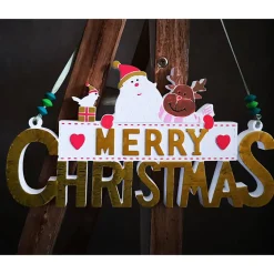 Merry Christmas Schild Unikat – Handgefertigt aus Keramik, 26,50 x 14 cm, bunt