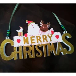 Merry Christmas Schild Unikat – Handgefertigt aus Keramik, 26,50 x 14 cm, bunt