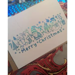 "Merry Christmas" Weihnachtskarte, aufklappbar mit Umschlag | handgemalt oder foliert