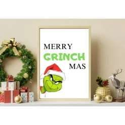 MERRY GRINCHMAS Poster Weihnachten Wandkunst Weihnachtsdeko Weihnachtsgeschenk Wanddeko Geschenkidee Weihnachtsmuffel