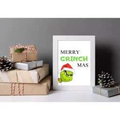 MERRY GRINCHMAS Poster Weihnachten Wandkunst Weihnachtsdeko Weihnachtsgeschenk Wanddeko Geschenkidee Weihnachtsmuffel