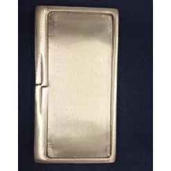 Messingplatte eckig vernickelt matt-gold gebürstet 17x9 cm