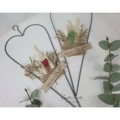Metallherz mit Trockenblumen dekoriert, Muttertag, Geburtstagsgeschenk - Freundin