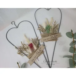 Metallherz mit Trockenblumen dekoriert, Muttertag, Geburtstagsgeschenk - Freundin