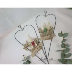 Metallherz mit Trockenblumen dekoriert, Muttertag, Geburtstagsgeschenk - Freundin