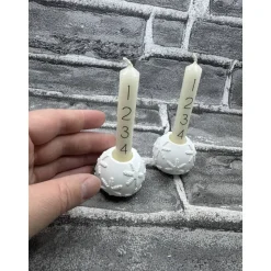 Mini Adventskerze mit Kerzenhalter | Weihnachtskerze | Kerze | Adventskranz