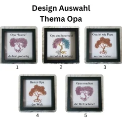 Mini Drahtbaum Geschenk/ Bester Opa der Welt/ Personalisierter Bilderrahmen / Lebensbaum /Geschenkidee Opa