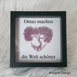 Mini Drahtbaum Geschenk/ Omas machen die Welt schöner/ Personalisierter Bilderrahmen / Lebensbaum /Geschenkidee Oma