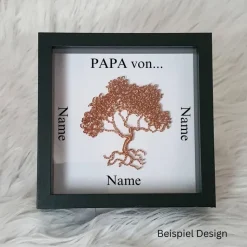 Mini Drahtbaum Geschenk/ Vatertag / Personalisierter Bilderrahmen / Lebensbaum /Geschenkidee Papa
