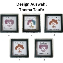 Mini Drahtbaum Geschenk zur Taufe / Taufbaum/ Personalisierter Bilderrahmen / Lebensbaum /Taufrahmen
