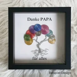Mini Drahtschneckenbaum Geschenk/ Vatertag / Personalisierter Bilderrahmen / Lebensbaum /Geschenkidee Papa
