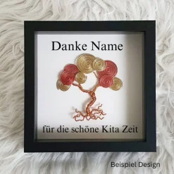 Mini Drahtschneckenbaum Geschenk/ Kindergarten / Personalisierter Bilderrahmen / Lebensbaum Erzieher  /Geschenkidee Kita